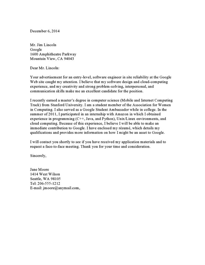 Unsolicited application letter for teaching position